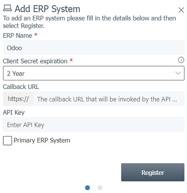 پر کردن فرم برای ثبت یک سیستم ERP در پورتال ETA.