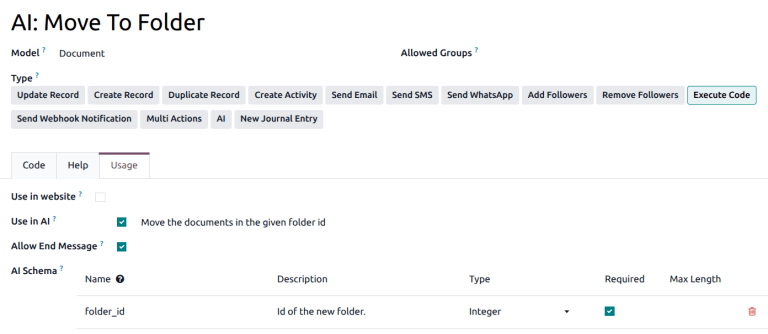 تب usage اقدام سرور AI move to folder.