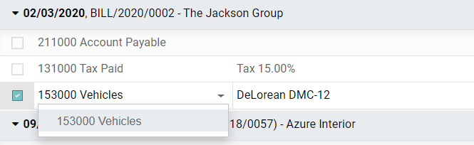 تغییر حساب یک قلم ژورنال ارسال‌شده در Odoo Accounting
