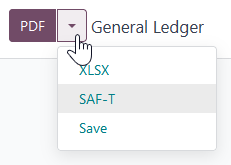 دکمه SAF-T برای صدور فایل به فرمت XML