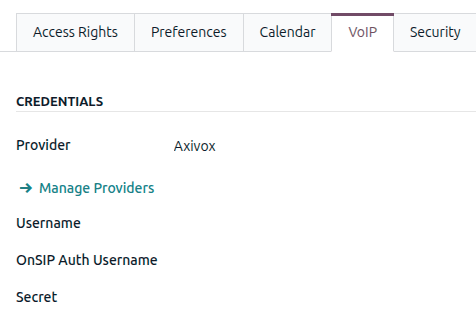 اعتبارنامه‌های Axivox در پروفایل کاربر.
