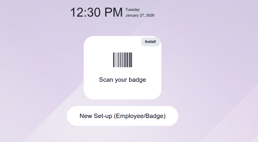 داشبورد اسکن بارکد از صفحهٔ Onboarding.