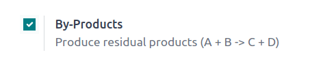 ویژگی "By Products" در صفحه تنظیمات.