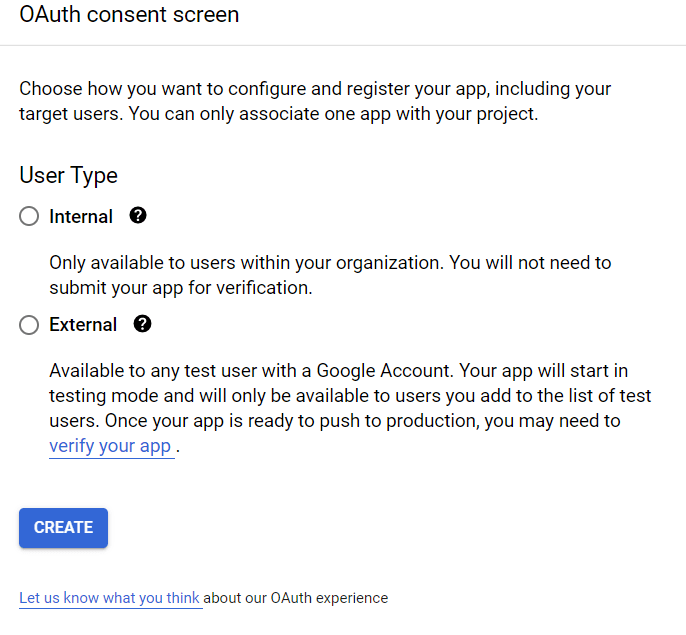 انتخاب نوع کاربر در OAuth consent.