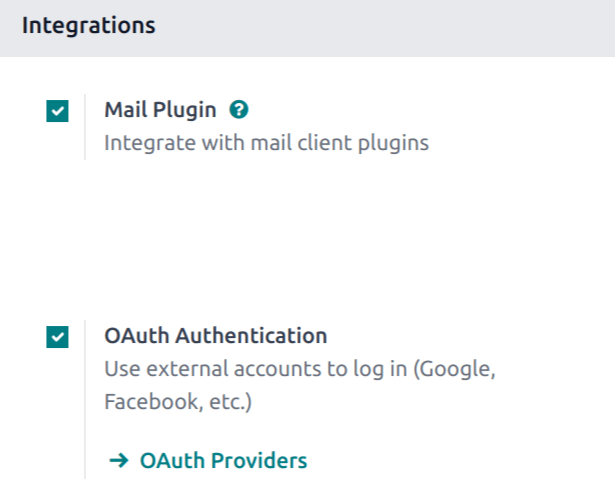 تنظیم enable OAuth در اپ Settings.