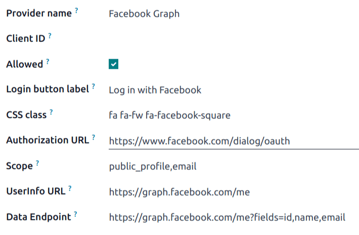 رکورد Facebook Graph در Odoo.