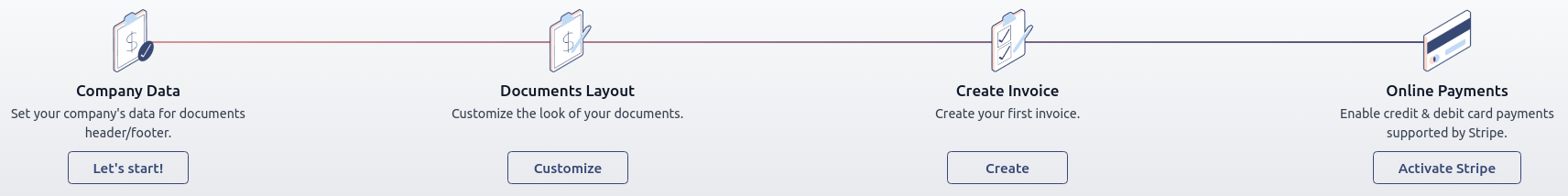 بنر onboarding گام‌به‌گام در Odoo صدور فاکتور