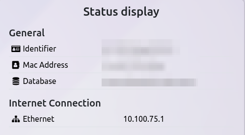Status display با آدرس IP IoT box