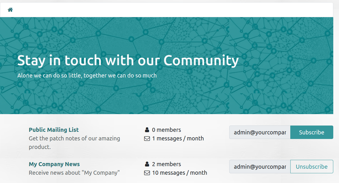 صفحه وب mail group.