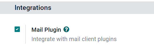 ویژگی Mail Plugin در Settings.