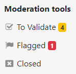 ابزارهای moderation در نوار کناری انجمن