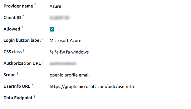 راه‌اندازی provider Odoo در اپلیکیشن Settings.