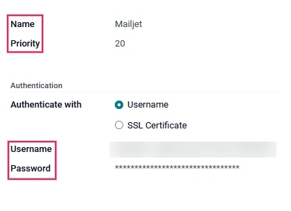 تنظیمات سرور ایمیل خروجی Odoo.