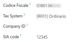 SIA code شرکت
