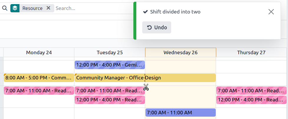 ابزار split shifts.
