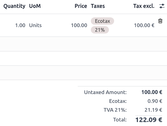 Ecotax به basis مالیات VAT 21% اضافه می‌شود