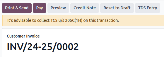 توصیه TCS